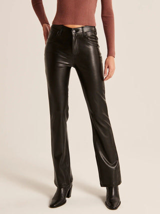 Straight Leg Faux Leather Pants