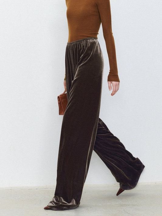 Velvet Wide Leg Pants