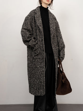 Manteau en laine tweed bouclé