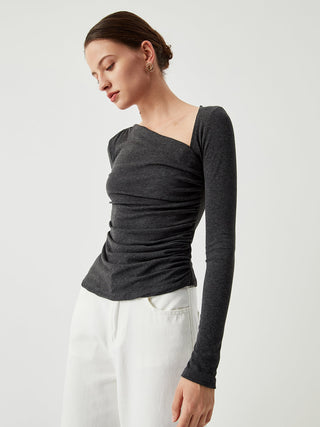 Slinky Asymmetric Long Sleeve Shirt