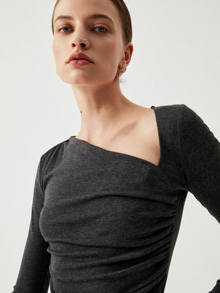 Slinky Asymmetric Long Sleeve Shirt