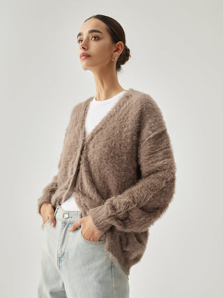 Cardigan en peluche à boutons