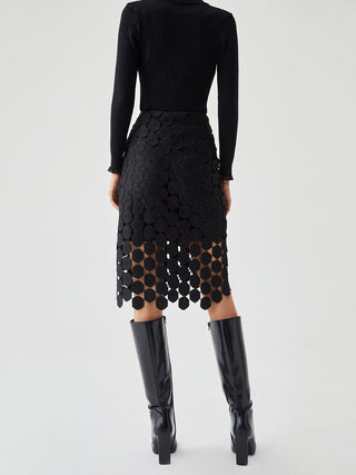 Multi Hexagon Layered Midi Skirt