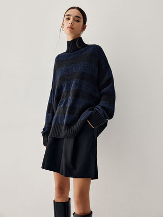 Semi Sheer Mock Turtleneck Sweater