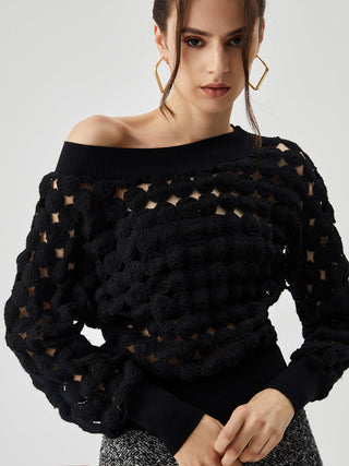 Blouse épaule dénudée en cercle crocheté creux