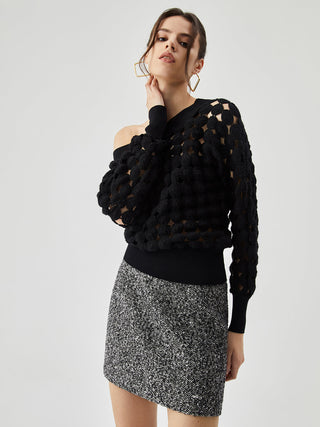 Blouse épaule dénudée en cercle crocheté creux