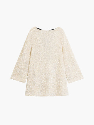 Robe mini en velours à sequins avec nœud