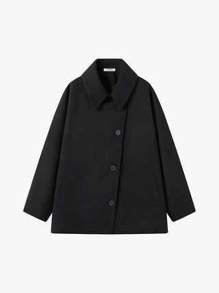 Solid Oversized Pocket Button Coat