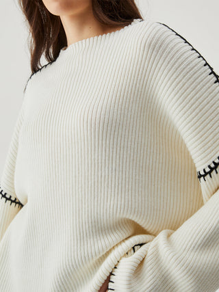 Wool-blend Contrast Trim Sweater