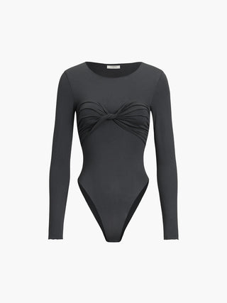 Twisted Long Sleeve Crew Neck Bodysuit