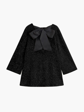 Robe mini en velours à sequins avec nœud