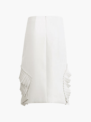 Asymmetrica Layered Pleated Midi Skirt