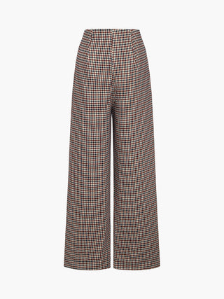 Houndstooth Wide Leg Dress Pants