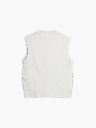 Wool Blend Crochet Knit Vest