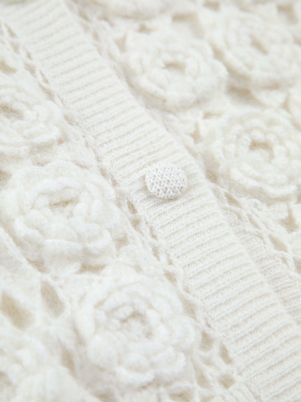 Veste en tricot crochet en mélange de laine