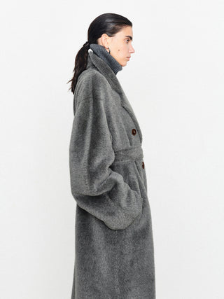 Manteau à col oversize à poche solide et douce