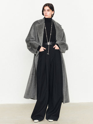 Fuzzy Solid Oversized Pocket Collar Coat