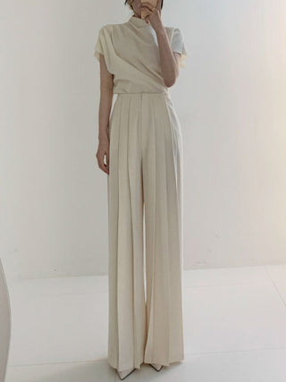 Pleated High Waist Wide Leg Pants