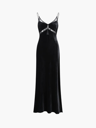 Lace Velvet Cami Long Dress