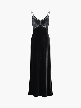 Lace Velvet Cami Long Dress