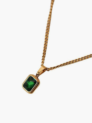 Collier pendentif vert printemps