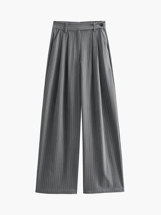 Tailored Pinstripe Wide Leg Pants