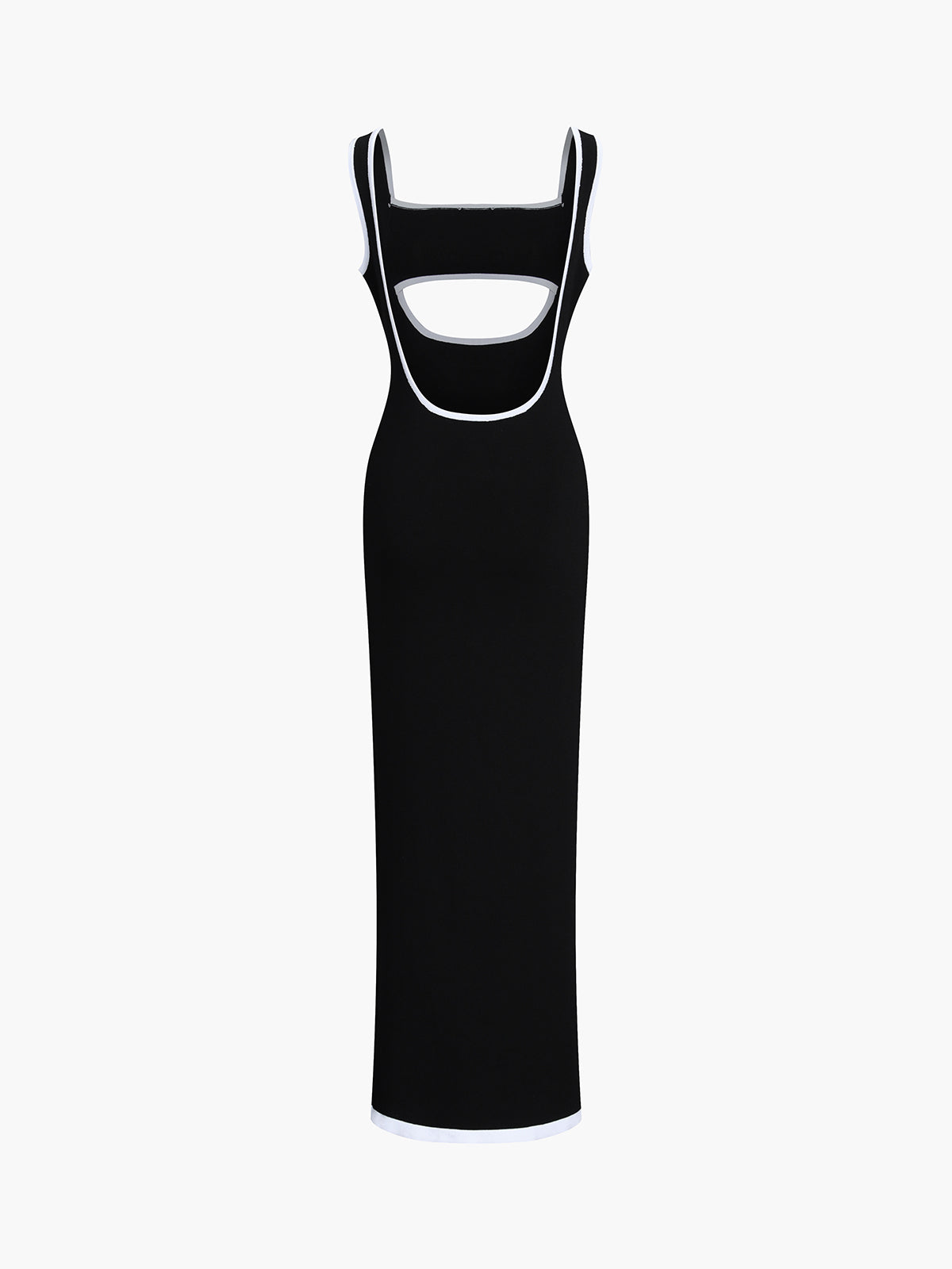 Robe pull longue avec découpe contrastante