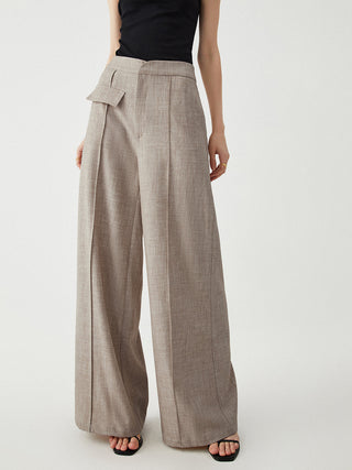 Zipper Wide Leg Pants