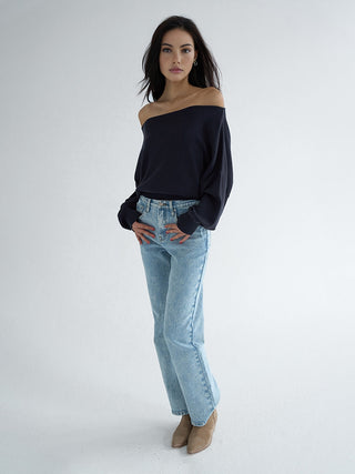 Cold Shoulder Bishop Sleeve Sweater