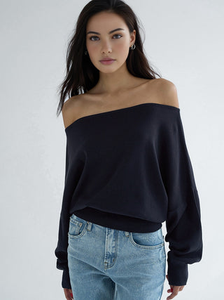 Cold Shoulder Bishop Sleeve Sweater