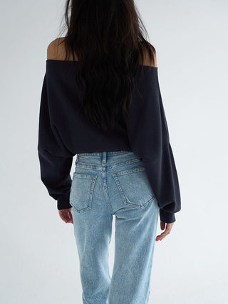 Cold Shoulder Bishop Sleeve Sweater