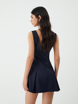 Minimalism V-Neck Short Dress