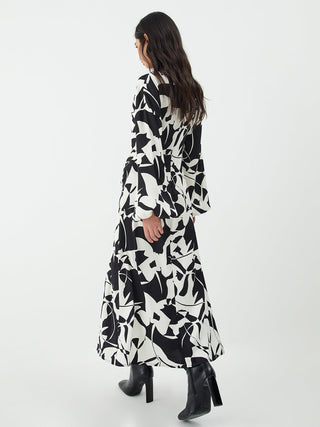 Robe longue fendue imprimée florale