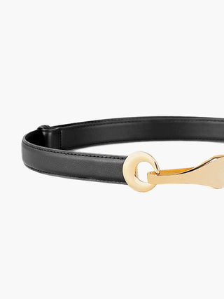 Ceinture en cuir avec boucle dorée