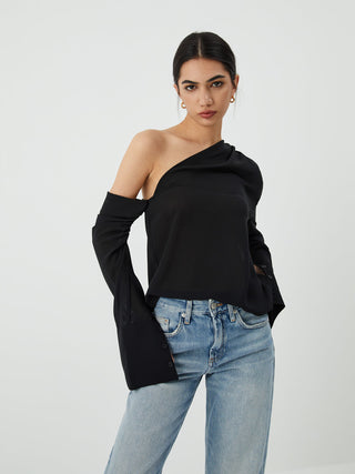 Blouse asymétrique à une épaule dénudée