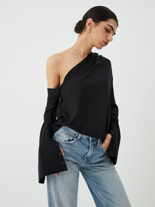 Blouse asymétrique à une épaule dénudée