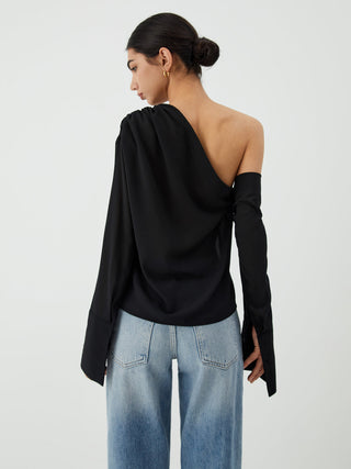 Blouse asymétrique à une épaule dénudée