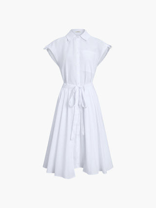 Robe midi sans manches en mélange de coton