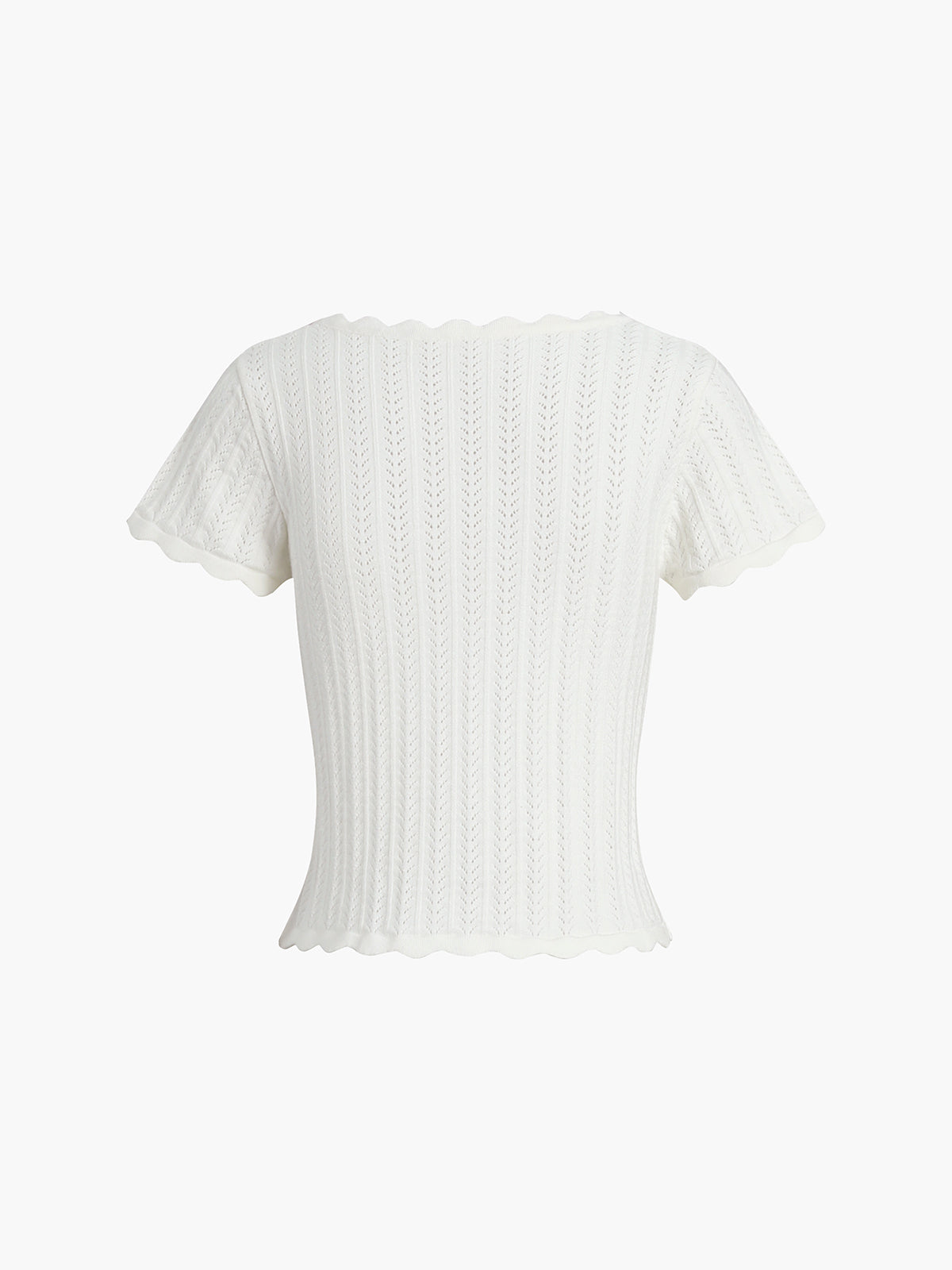 Haut en tricot à encolure carrée à bordure de laitue
