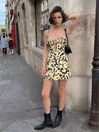 Robe courte imprimée à fleurs Daisy