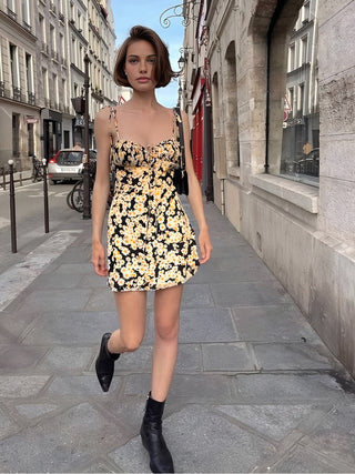 Robe courte imprimée à fleurs Daisy