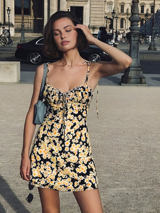 Robe courte imprimée à fleurs Daisy