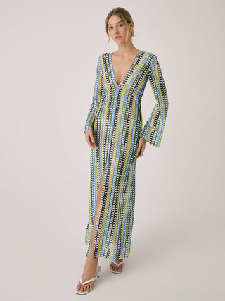 Robe longue fendue pour les vacances au crochet