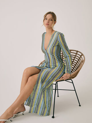 Robe longue fendue pour les vacances au crochet