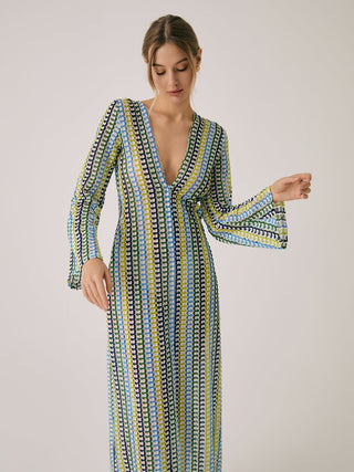 Robe longue fendue pour les vacances au crochet