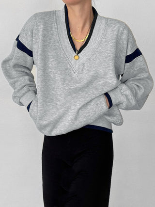 Sweatshirt oversize à bordure contrastante