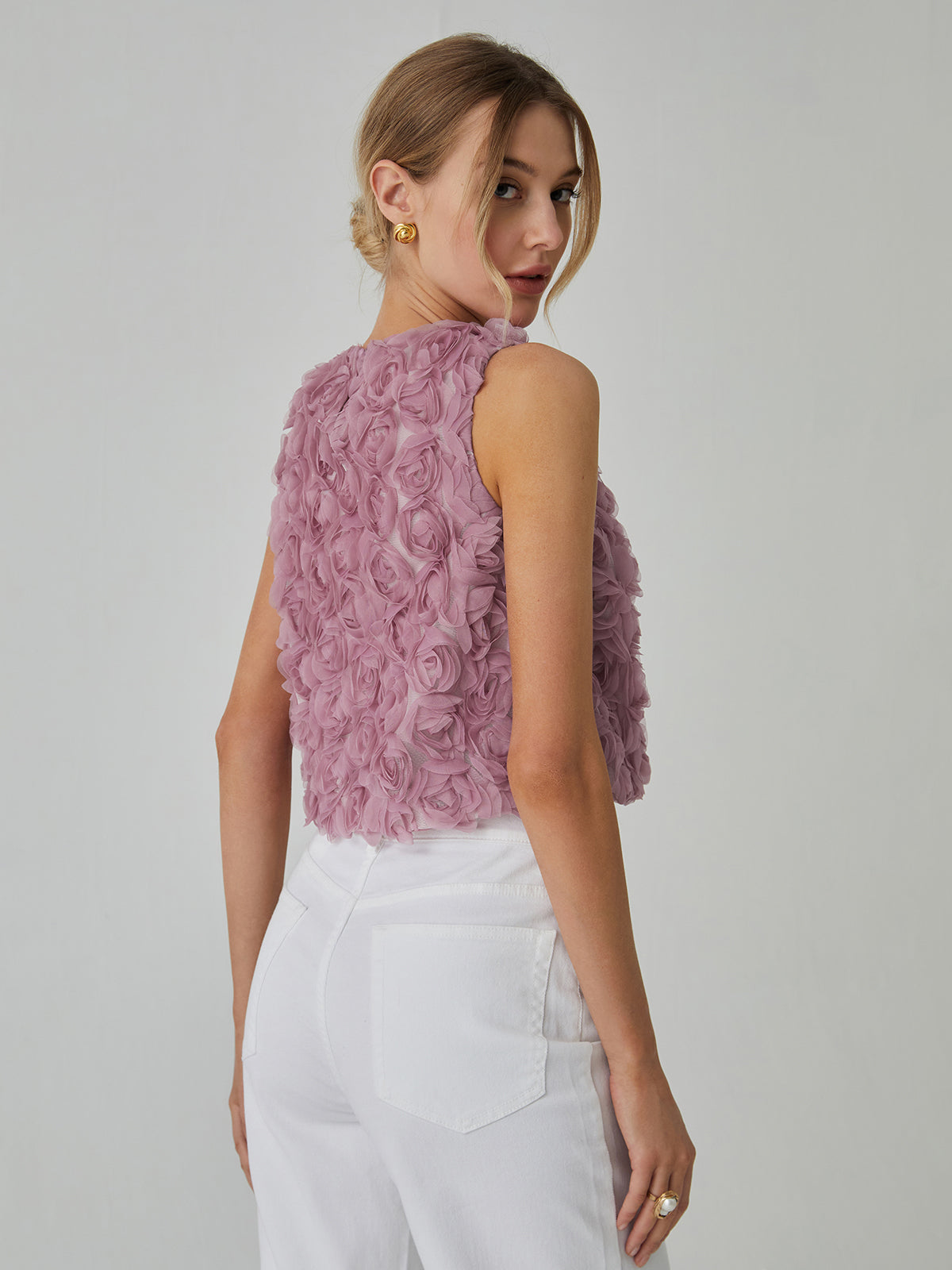 Chemisier romantique à motifs floraux multiples