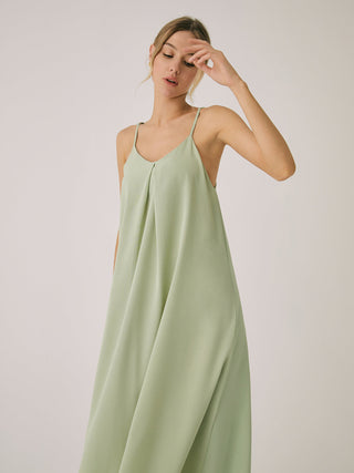 Robe longue plissée en mélanges de coton