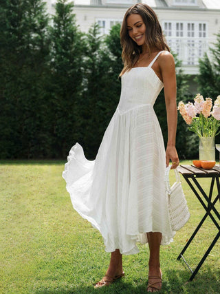 Robe cami longue en coton romantique