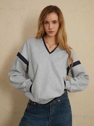 Sweatshirt oversize à bordure contrastante